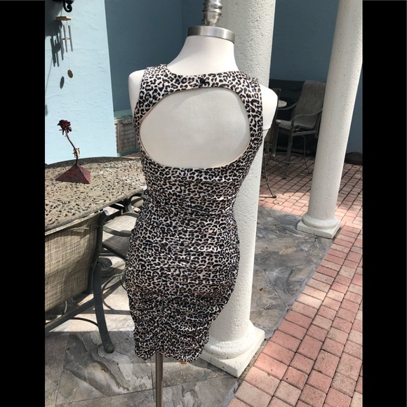 Leopard Print Form Fitting Dress.  Size S - Picture 2 of 2